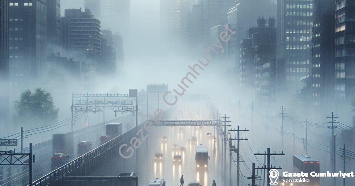 "Denizli'de Sağanak Sonrası Yoğun Sis: Görüş Mesafesi 10 Metreye İndi" başlıklı haber için fotoreali