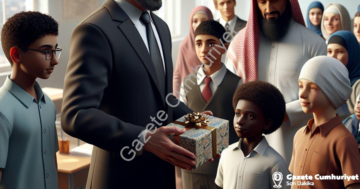 "Hisarcık Kaymakamı Atam'dan Özel Öğrencilere Anlamlı Jest" başlıklı haber için fotorealistik, profe