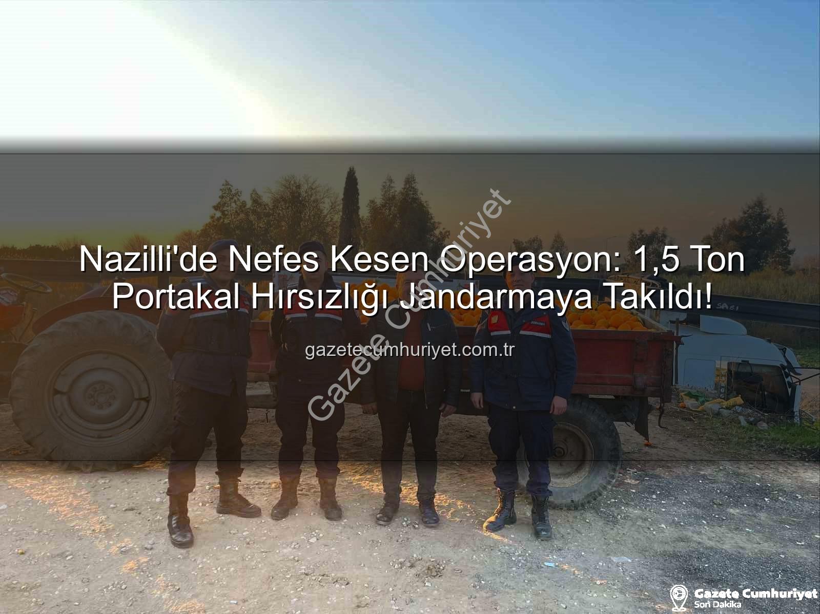 Nazilli'de Nefes Kesen Operasyon: 1,5 Ton Portakal Hırsızlığı Jandarmaya Takıldı!