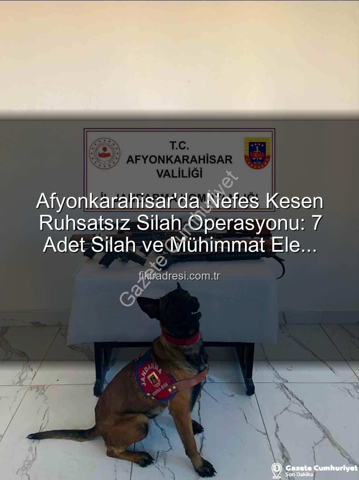 ruhsatsız silah operasyonu - Afyonkarahisar'da Nefes Kesen Ruhsatsız Silah Operasyonu: 7 Silah Ele Geçirildi, Şüpheli Gözaltında